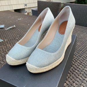 J. Crew Seville Metalic Espadrille Wedge size 6